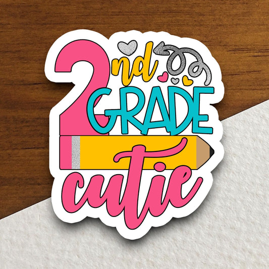 2nd Grade Cutie Sticker, Teacher Sticker, Education Sticker, School Sticker, Cute Sticker, Room Decor, Back to School