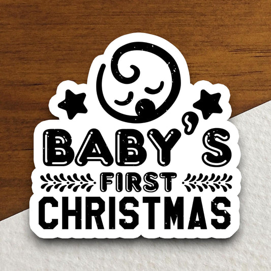 Baby's First Christmas sticker, Religious Sticker, Faith Sticker, Worship Sticker, Christian Sticker, Scripture Sticker, Room Décor